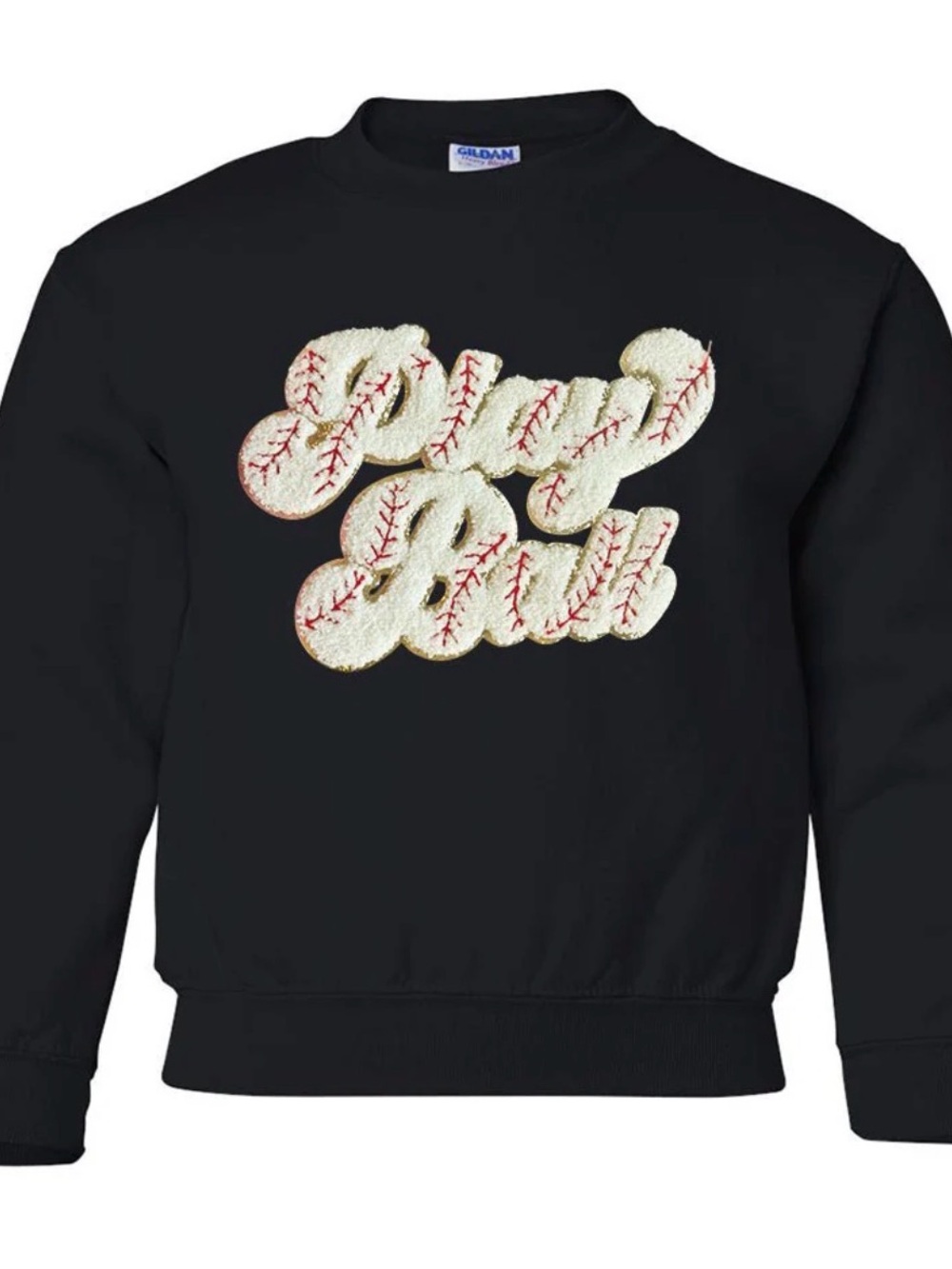 Play Ball Letter Patch women’s Crewneck Sweatshirt